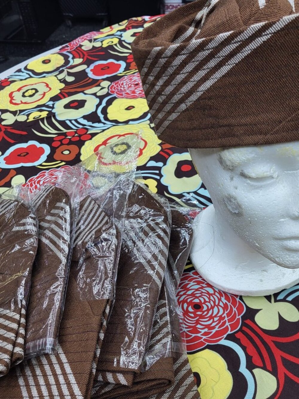 Coffee Brown Men's Aso-oke Hats
